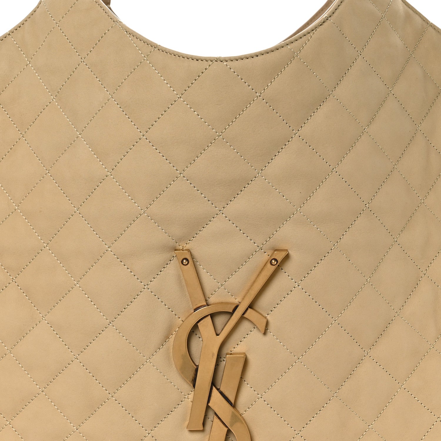 Saint Laurent Nubuck Suede Quilted Maxi Icare Shopping Tote Beige 8 of 10