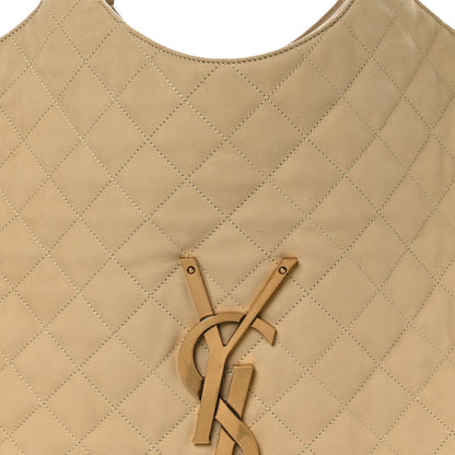 Saint Laurent Nubuck Suede Quilted Maxi Icare Shopping Tote Beige 8 of 10