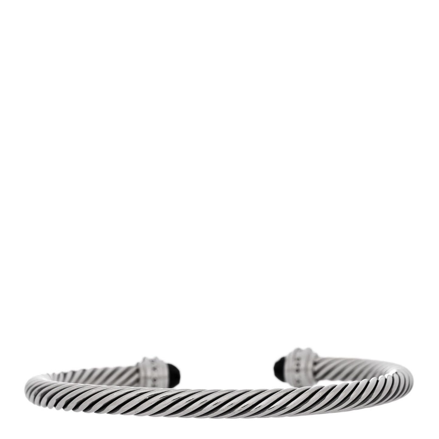 Sterling Silver Diamond Black Onyx 5mm Cable Classics Princess Bracelet