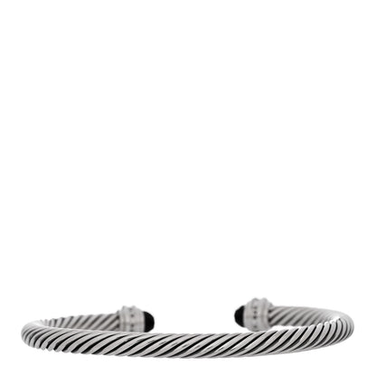 David Yurman Sterling Silver Diamond Black Onyx 5mm Cable Classics Princess Bracelet 2 of 3