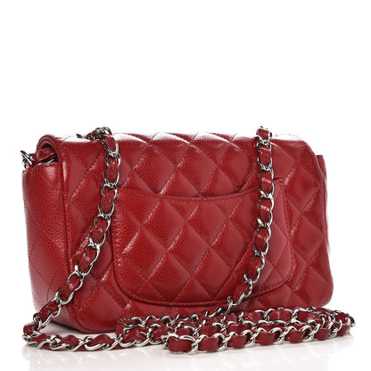 Chanel Caviar Quilted Mini Rectangular Flap Dark Red 3 of 12