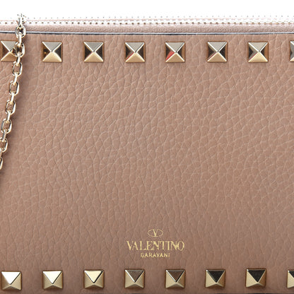 Valentino Garavani Pebbled Calfskin Rockstud Double Zip Camera Crossbody Bag Poudre 7 of 7