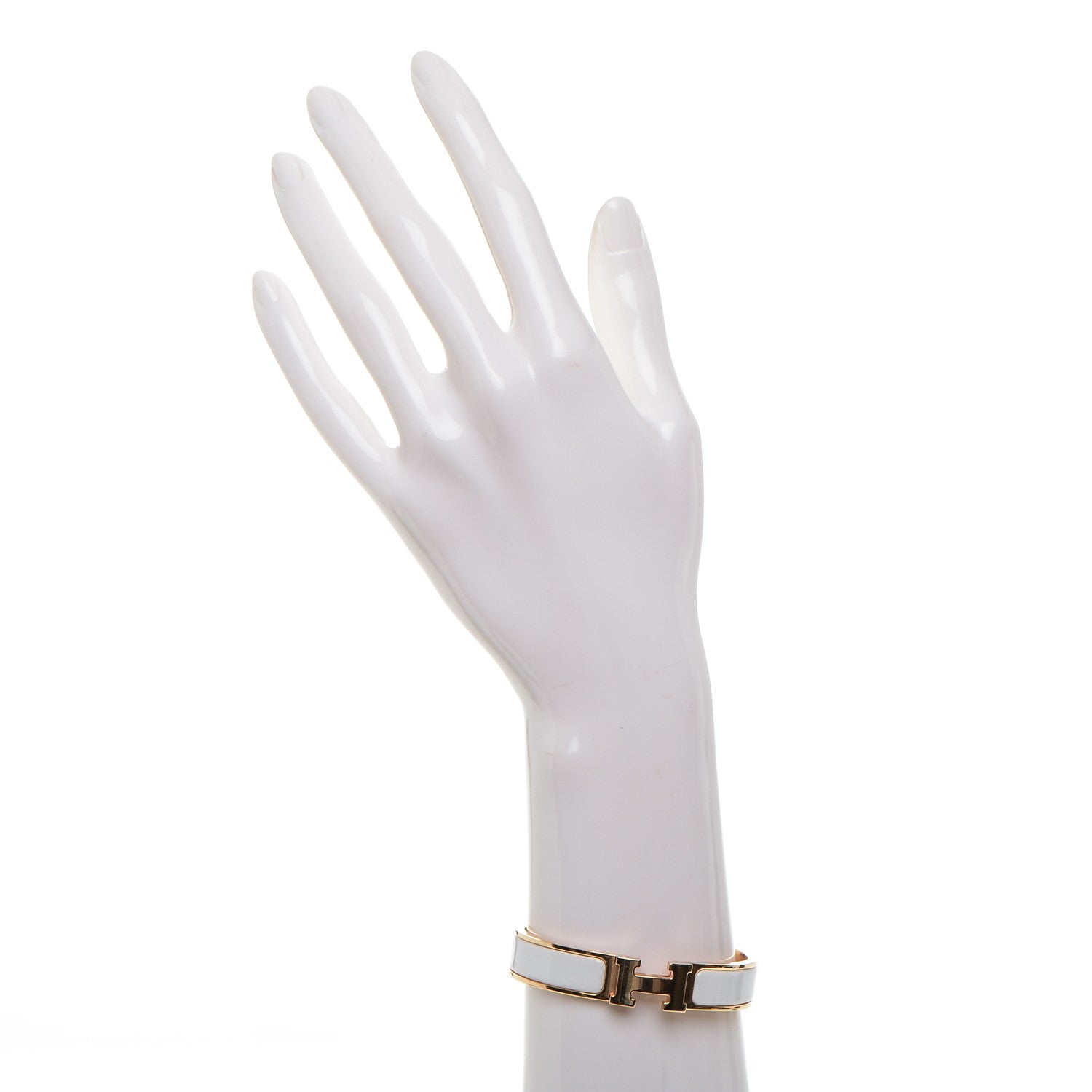 Hermes Enamel Narrow Clic Clac H Bracelet PM White 2 of 4