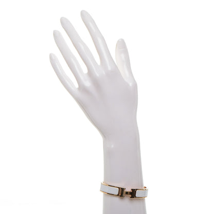 Hermes Enamel Narrow Clic Clac H Bracelet PM White 2 of 4