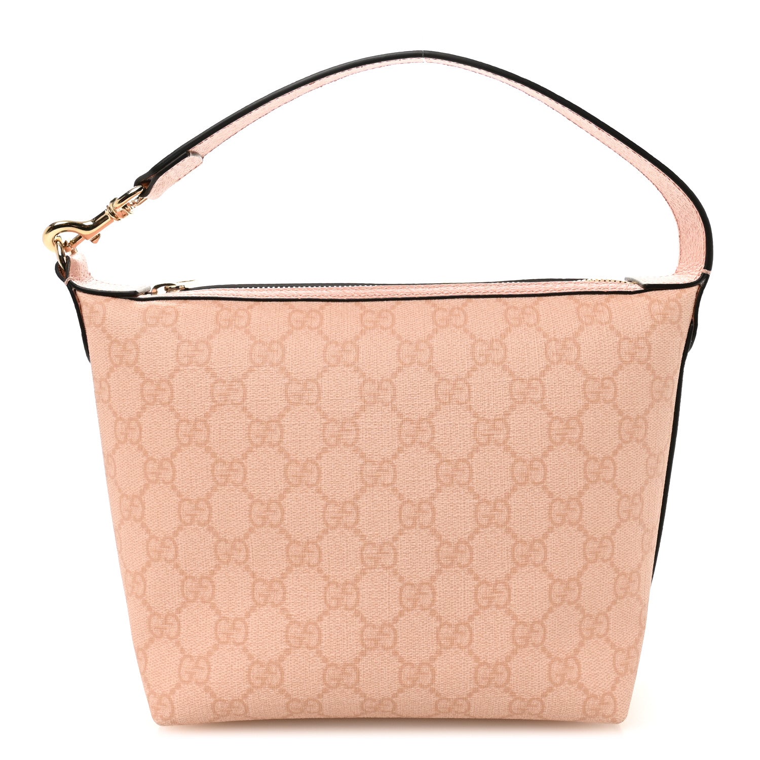 Gucci GG Supreme Monogram Textured Calfskin Web Super Mini Ophidia Shoulder Bag Pink 1 of 10