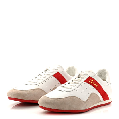 Christian Louboutin Calfskin Suede Mens My K Low Donna Flat Sneakers 43.5 Version White 3 of 10