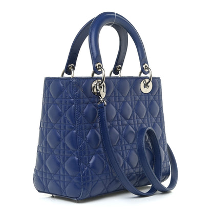 Christian Dior Lambskin Cannage Medium Lady Dior Blue 2 of 15