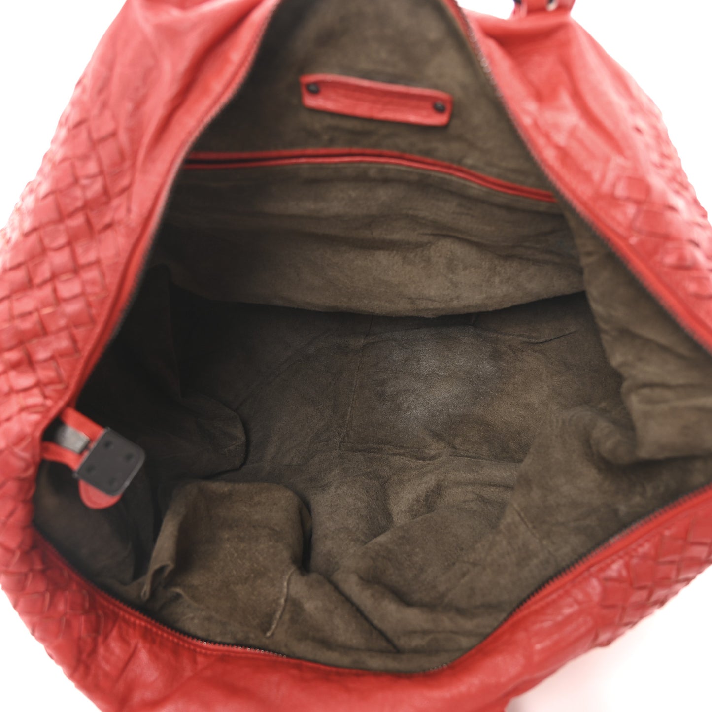 Nappa Intrecciato Buckle Tote Red
