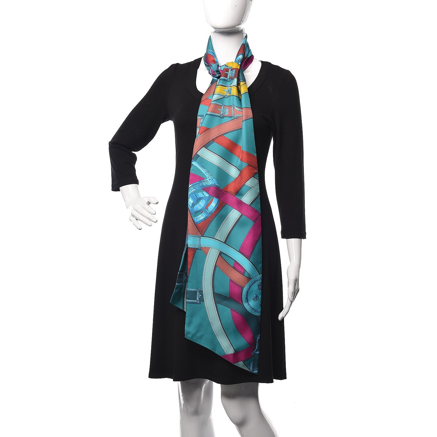 Hermes Silk Cavalcadour Maxi Twilly Canard Fuchsia Brique 2 of 7