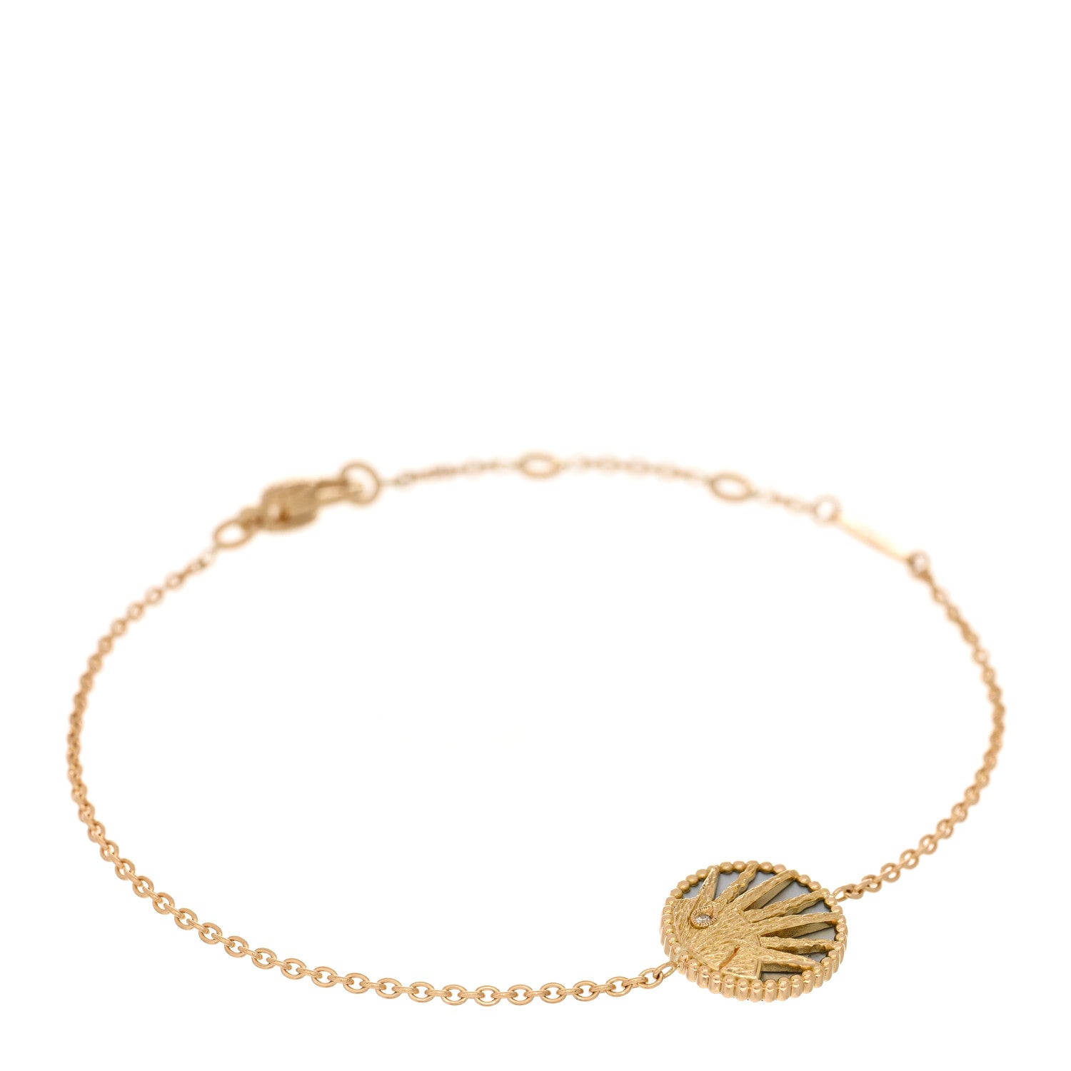 Christian Dior 18K Yellow Gold Diamond Black Onyx Mother of Pearl Rose Celeste Bracelet 1 of 4