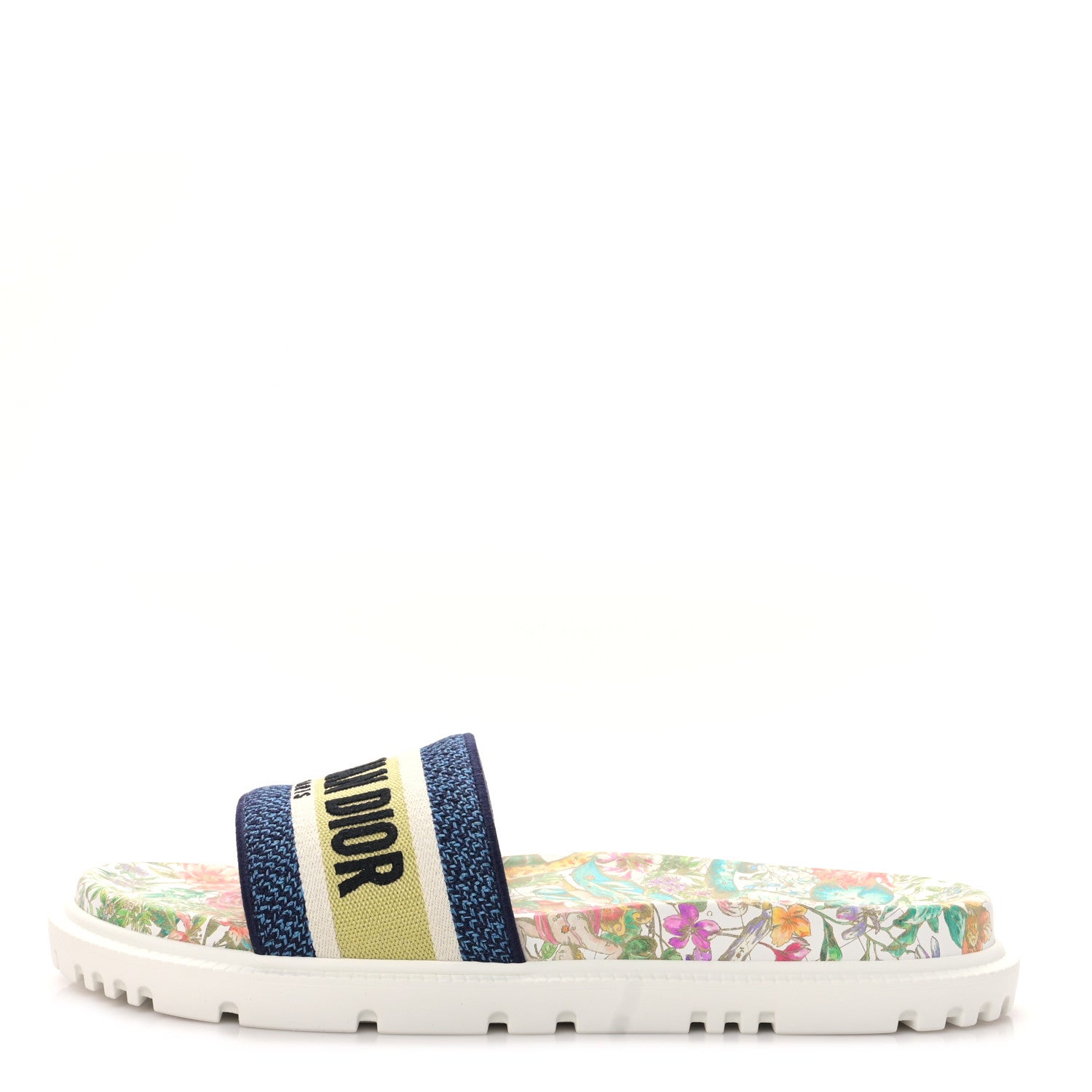 Christian Dior Canvas D-Constellation Embroidered Dway 10mm Slide Sandals 41 White Multicolor 1 of 9