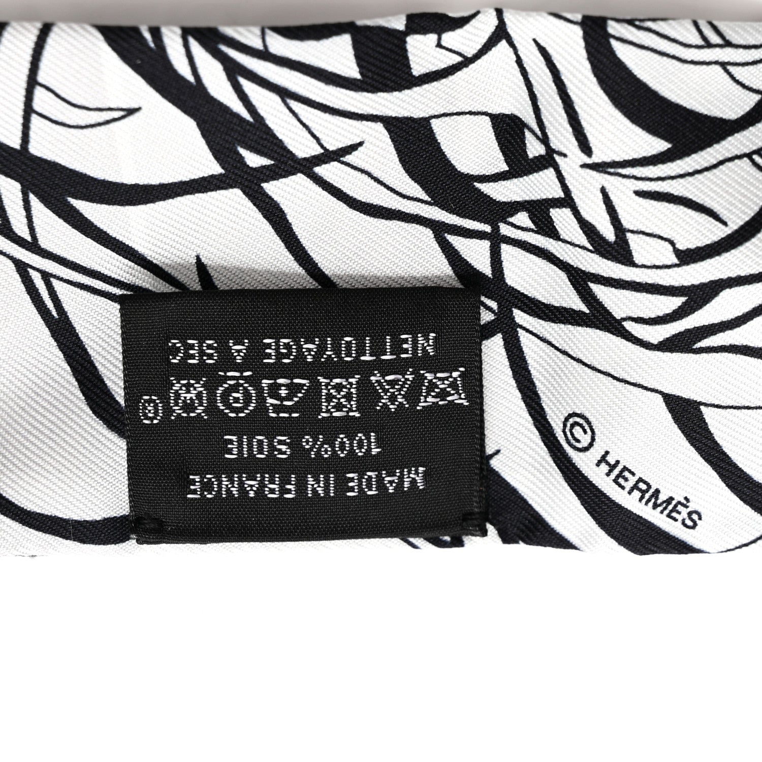 Hermes Silk Jungle Love Rainbow Twilly Gris Black White 3 of 4