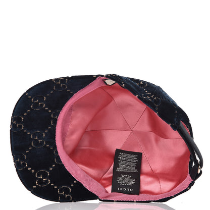 Gucci Velvet GG Monogram Baseball Hat S Blue 5 of 8