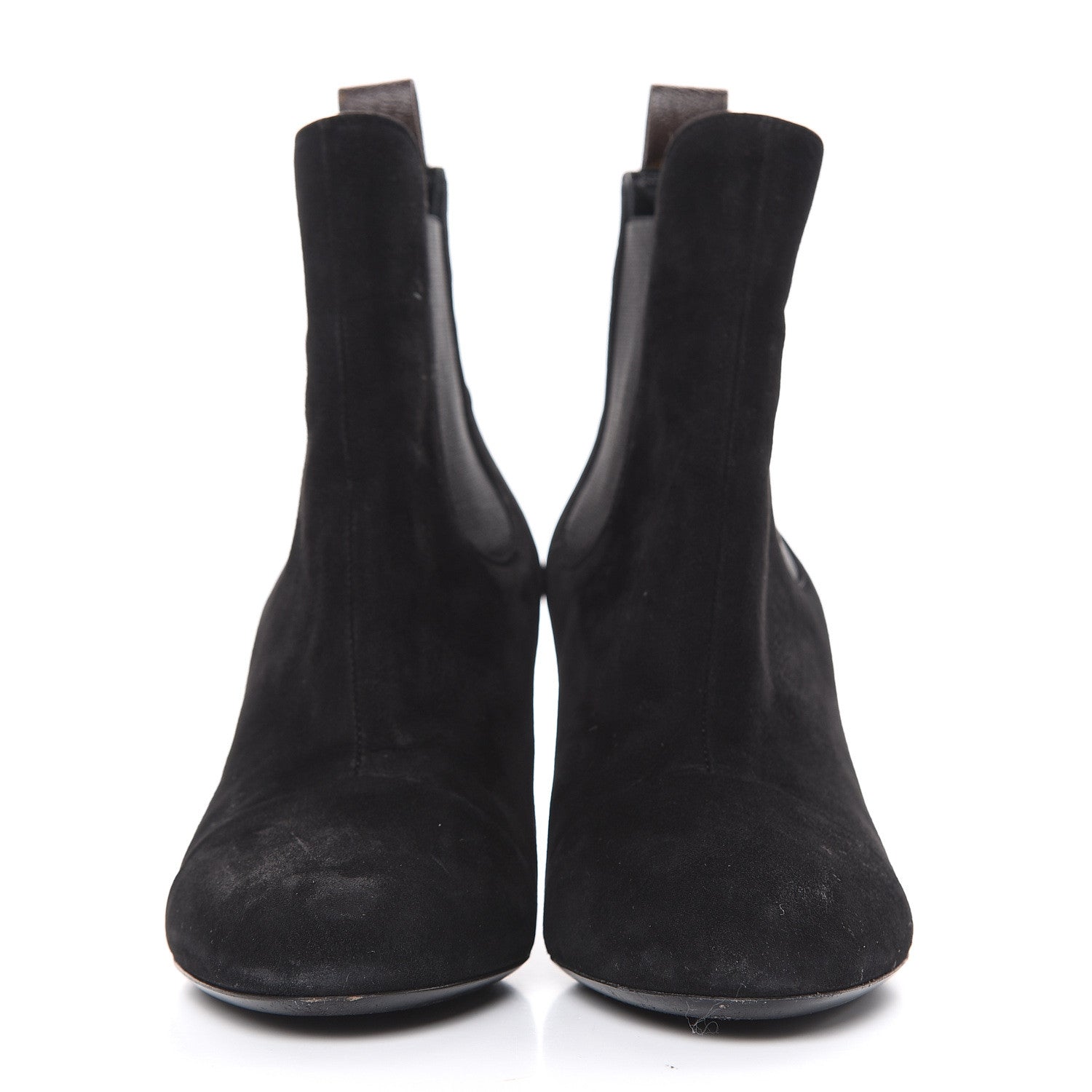 Louis Vuitton Suede Monogram Uniformes Cap Toe Chelsea 75mm Ankle Boots 37 Black 2 of 12