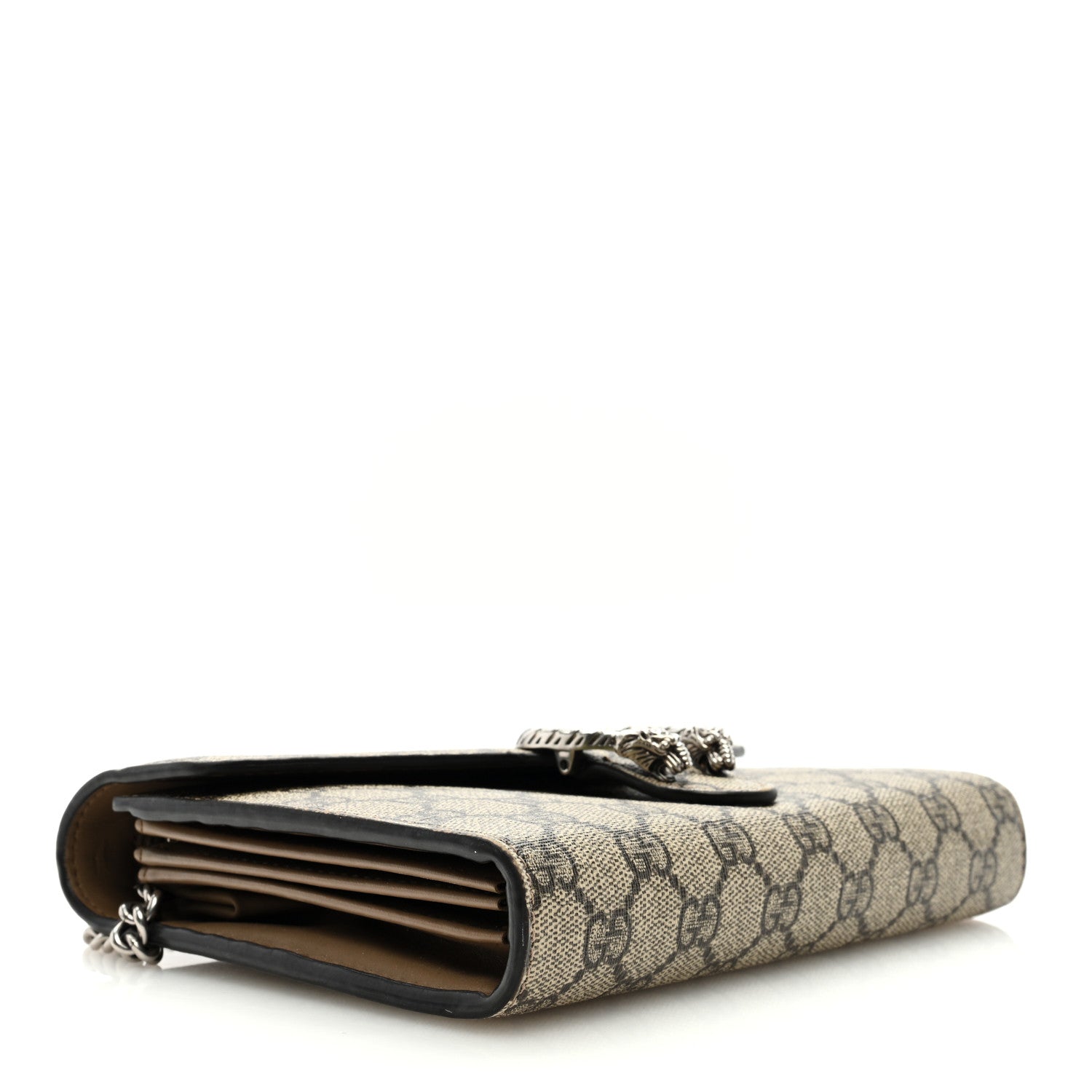 Gucci GG Supreme Monogram Mini Dionysus Chain Wallet Beige Taupe 4 of 9