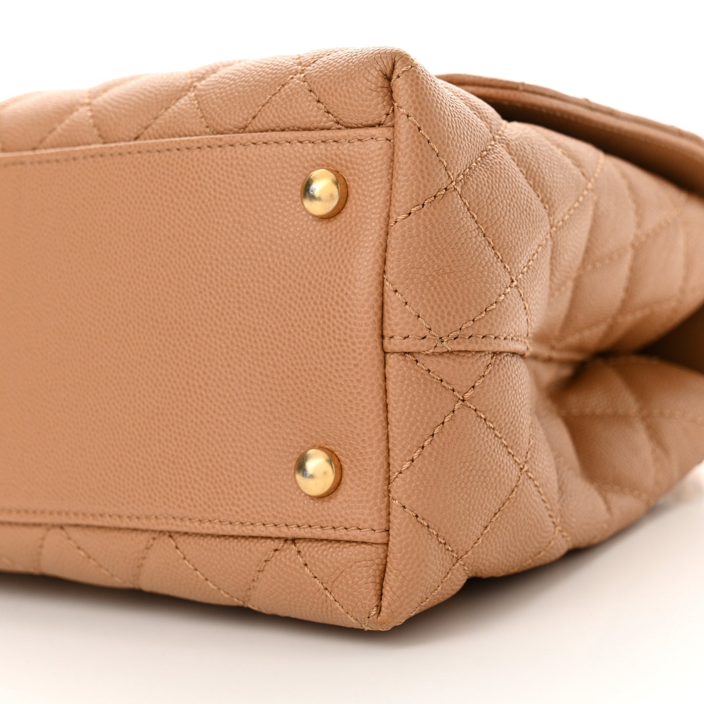Caviar Quilted Small Coco Chain Handle Flap Brown