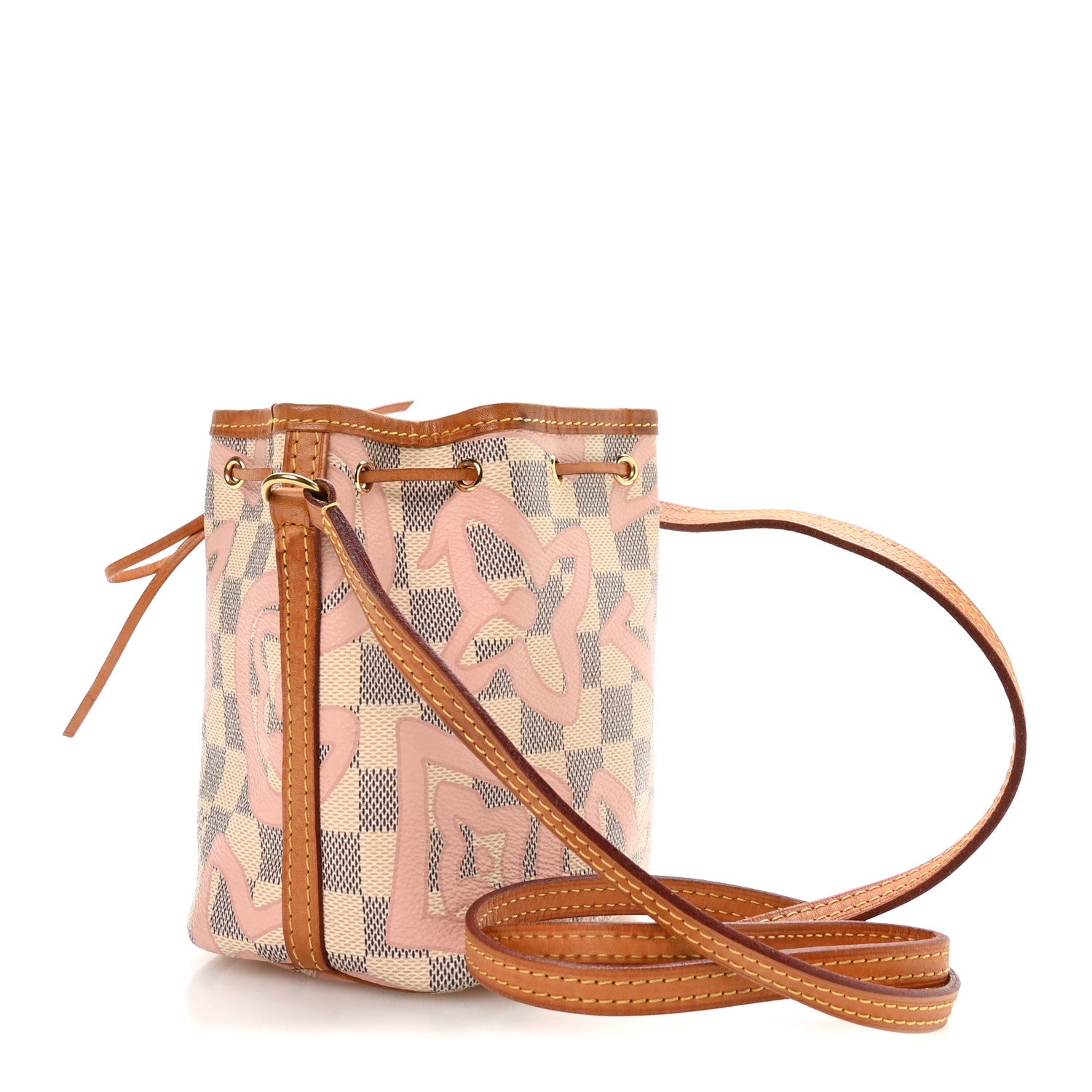 Louis Vuitton Damier Azur Tahitienne Nano Noe Rose Ballerine 3 of 10