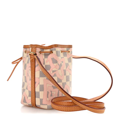Louis Vuitton Damier Azur Tahitienne Nano Noe Rose Ballerine 3 of 10