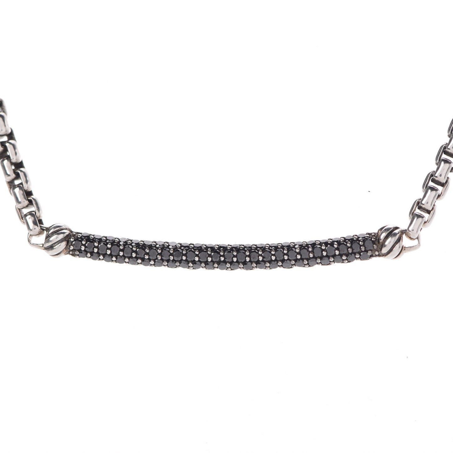 Sterling Silver Black Diamond Petite Metro Necklace