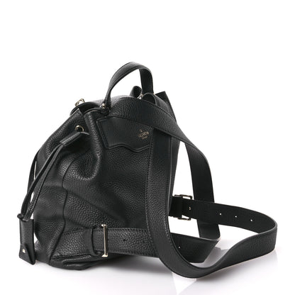 Valentino Garavani Pebbled Calfskin Rockstud Drawstring Backpack Black 3 of 11