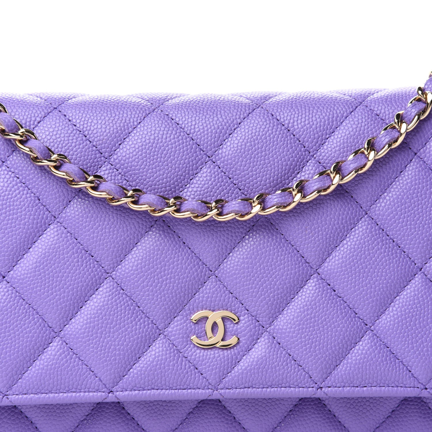 Chanel Caviar Quilted Wallet On Chain WOC Purple 13 of 14