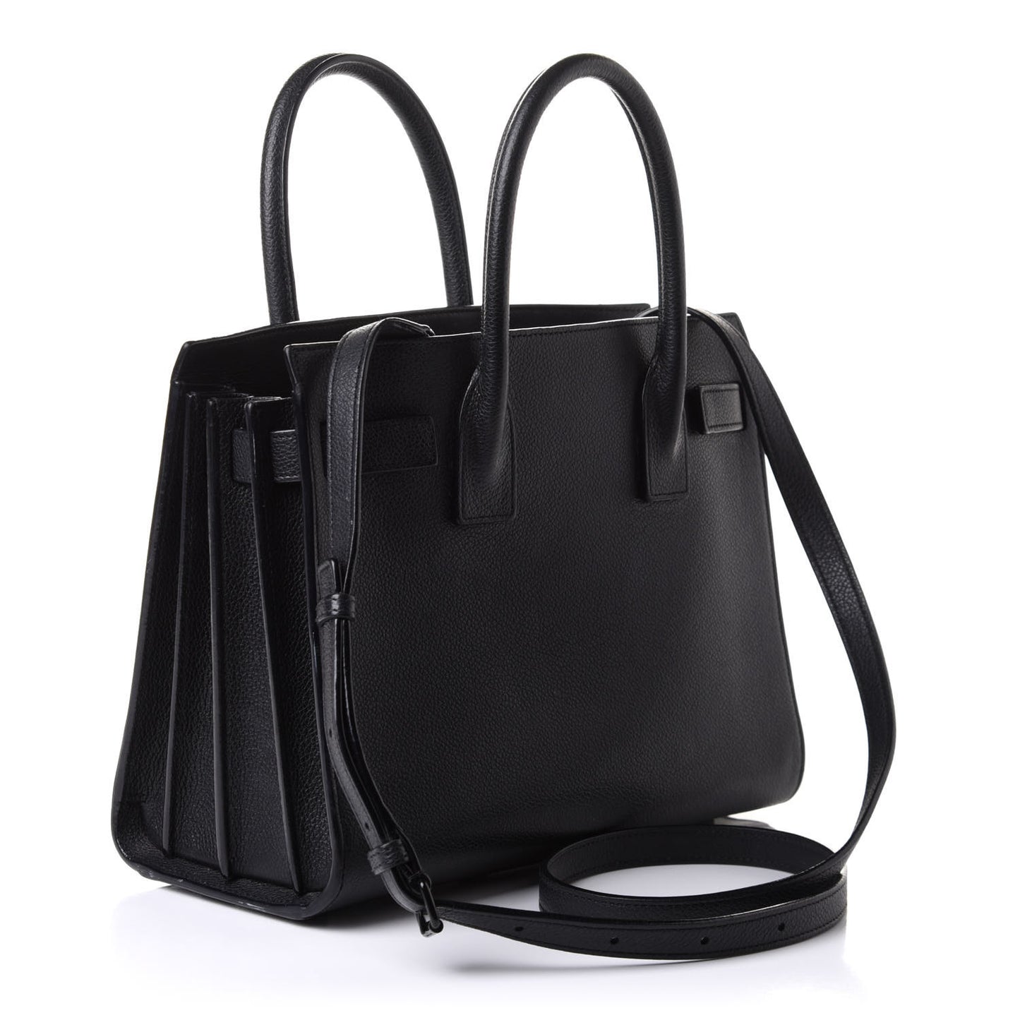 Grained Calfskin Baby Sac De Jour Black