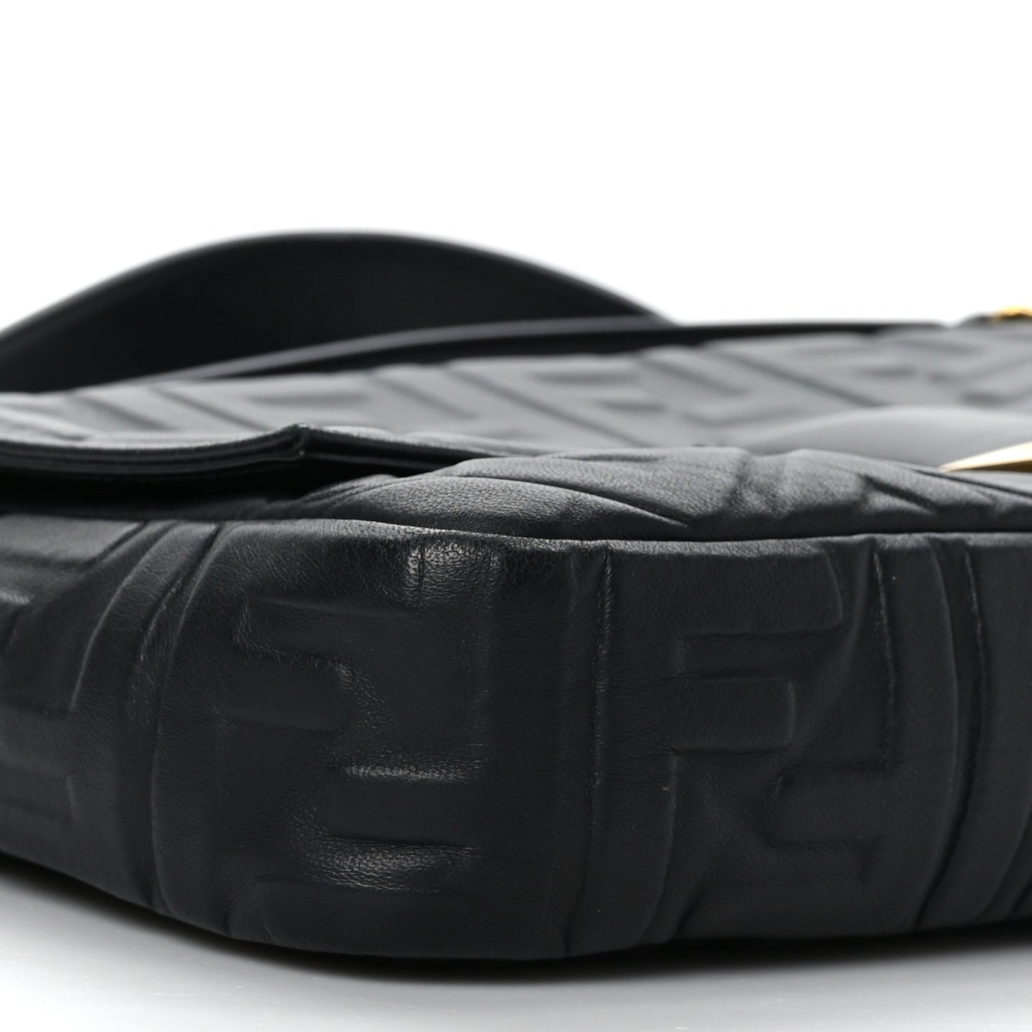 Nappa FF 1974 Embossed Large Baguette Black