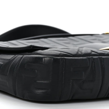 Fendi Nappa FF 1974 Embossed Large Baguette Black 7 of 8
