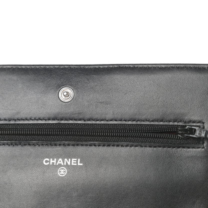 Chanel Lambskin Quilted Wallet On Chain WOC Black 13 of 17