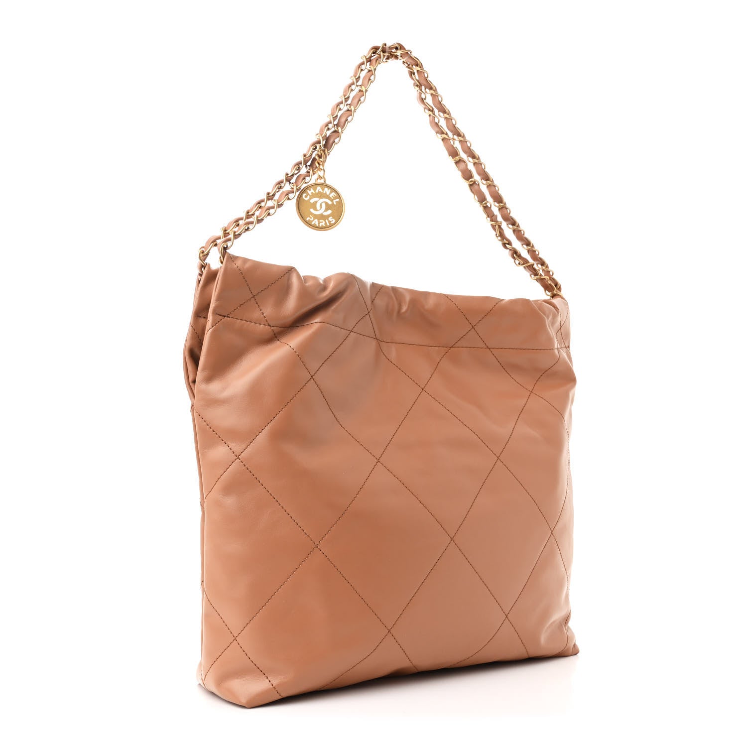 Chanel Shiny Calfskin Quilted Small Chanel 22 Beige 4 of 12