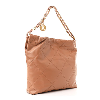 Chanel Shiny Calfskin Quilted Small Chanel 22 Beige 4 of 12