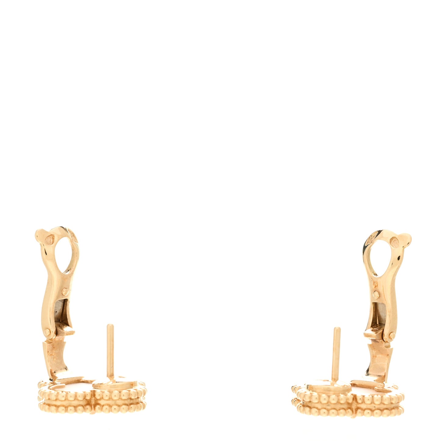 18K Yellow Gold Mother of Pearl Vintage Alhambra Earrings