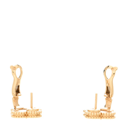 Van Cleef & Arpels 18K Yellow Gold Mother of Pearl Vintage Alhambra Earrings 3 of 5
