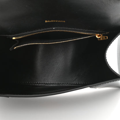 Balenciaga Shiny Box Calfskin Small Hourglass Top Handle Bag Black 5 of 12