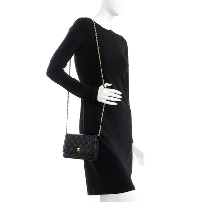 Chanel Caviar Quilted Wallet On Chain WOC Black 2 of 10