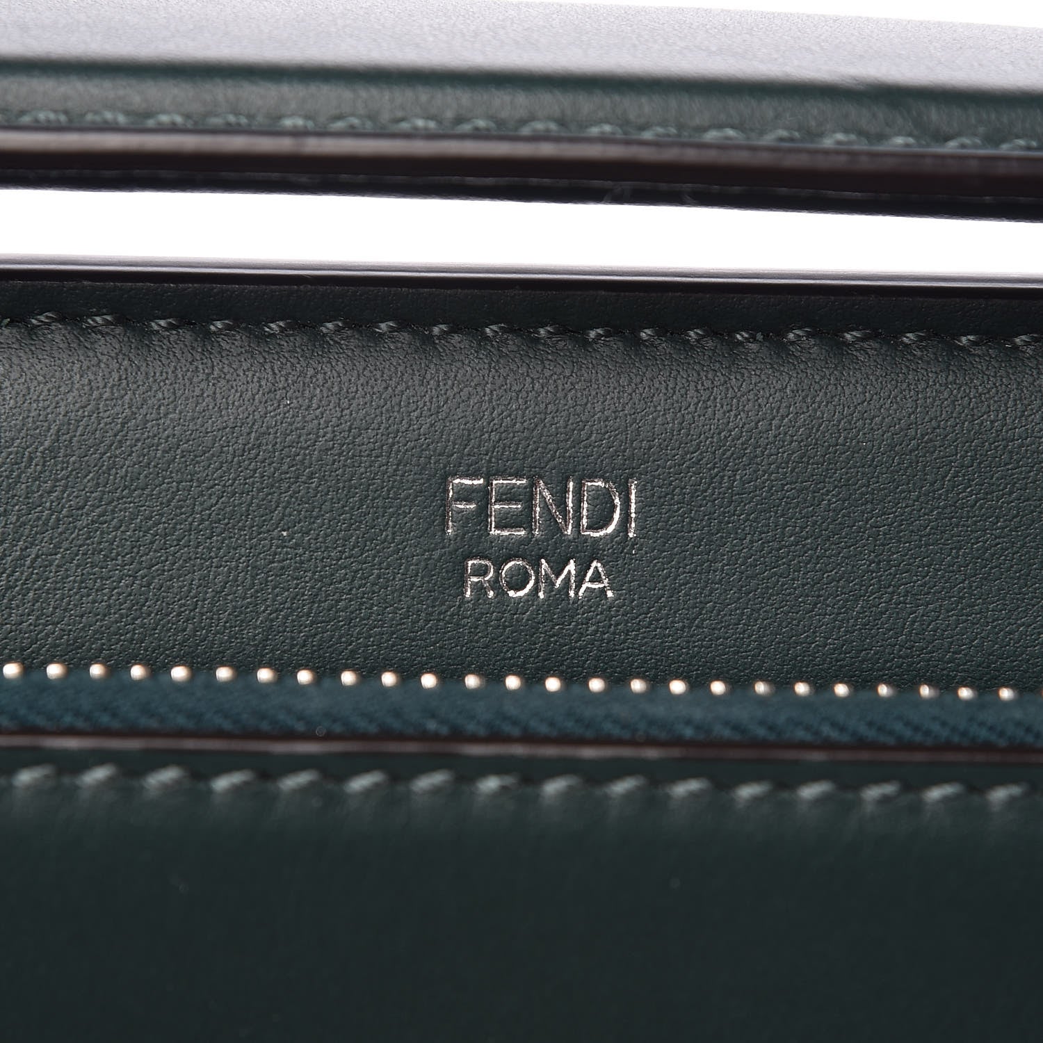 Fendi Vitello Baltico Century Dolce Waves DotCom Satchel Verde Inglese White 8 of 15
