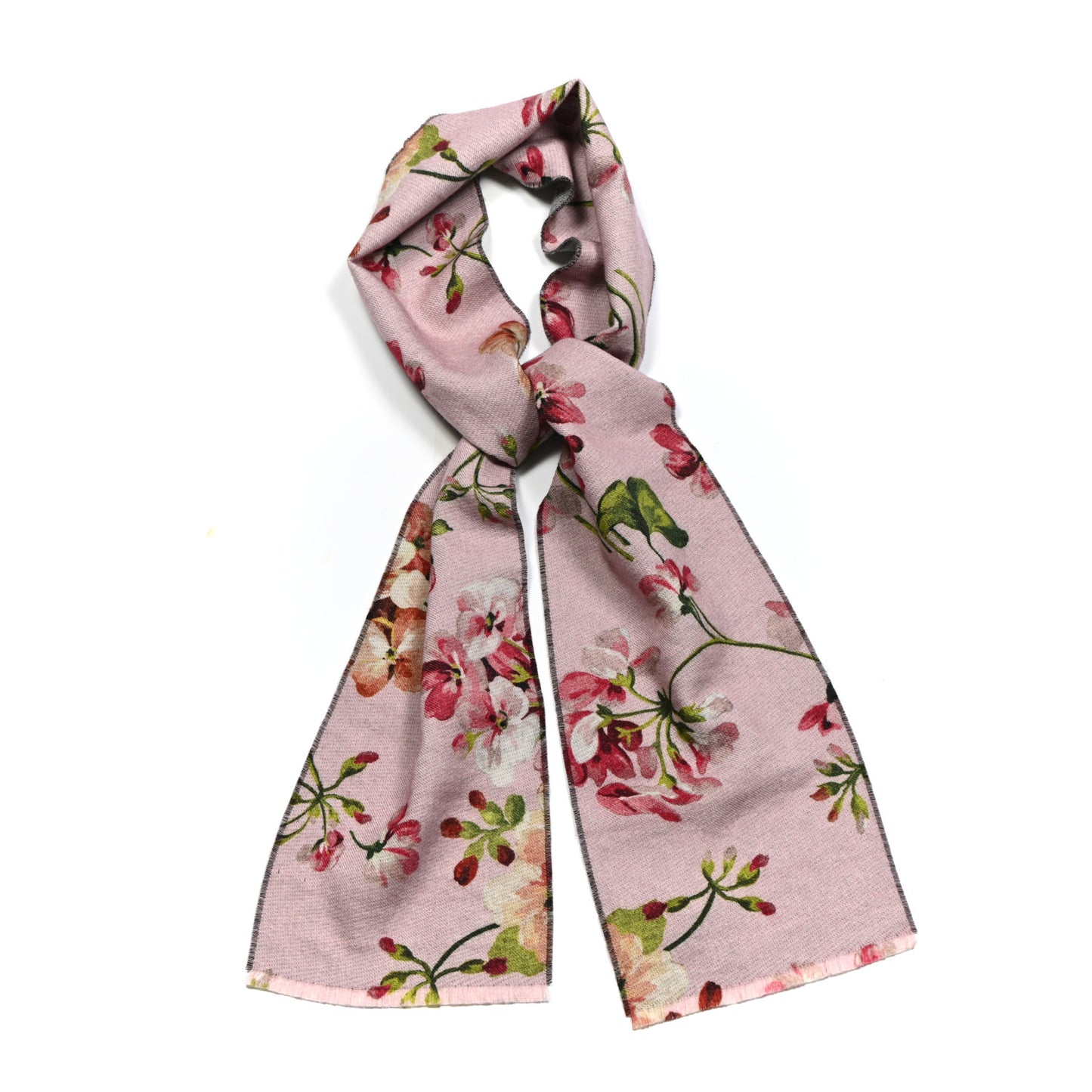 Wool GG Monogram Miniorophin Scarf Shell Pink