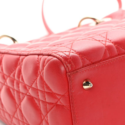 Christian Dior Lambskin Cannage Medium Lady Dior Red 12 of 18