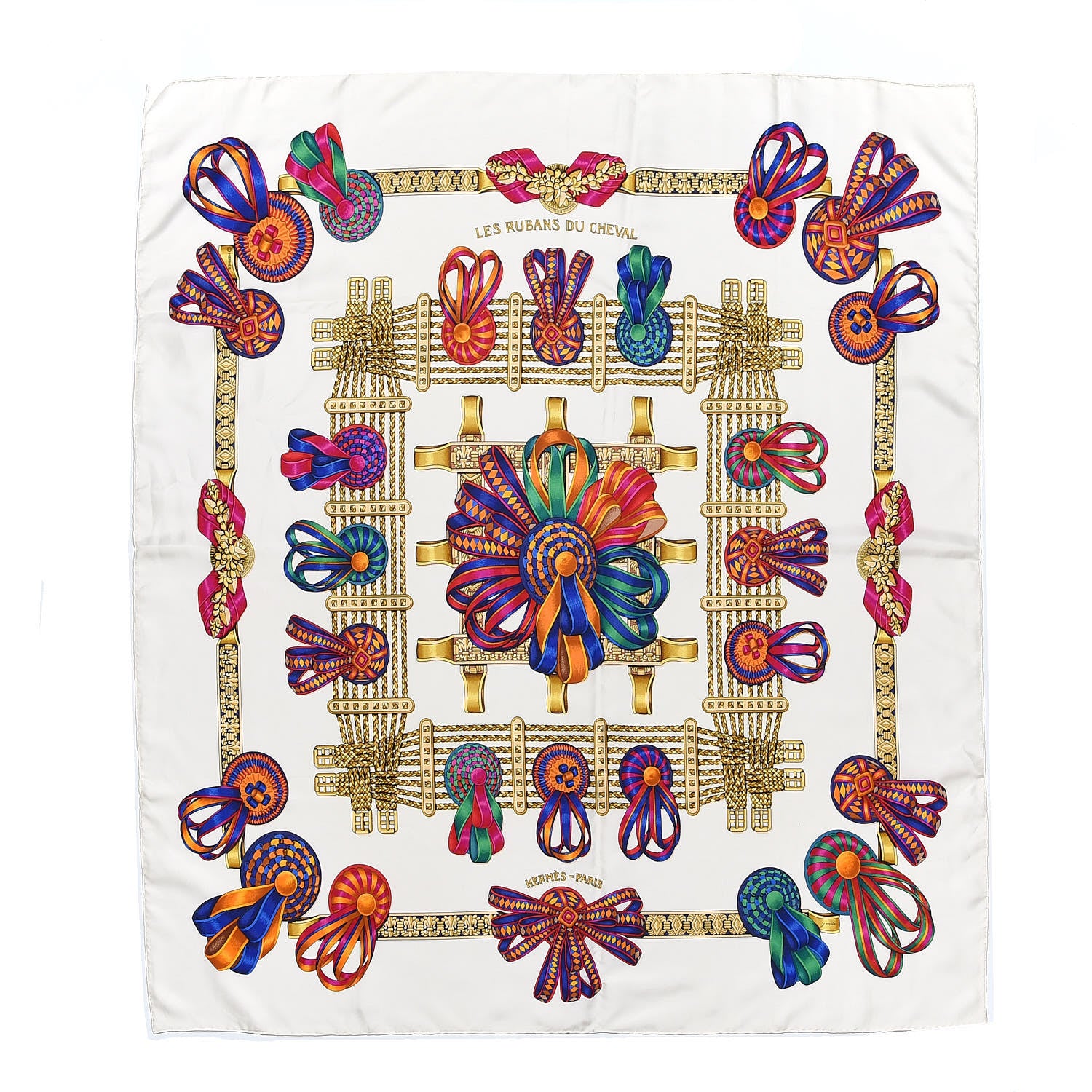 Hermes Silk Les Rubans Du Cheval Scarf 90 1 of 7