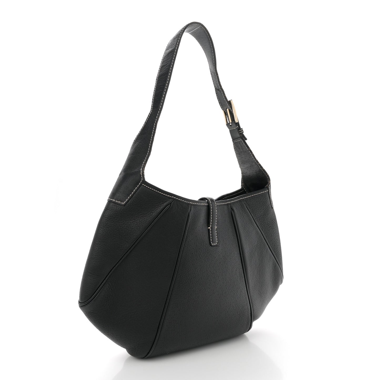 Calfskin Gancini Lock Hobo Black