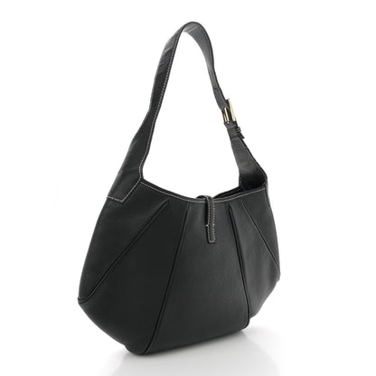 Salvatore Ferragamo Calfskin Gancini Lock Hobo Black 3 of 13