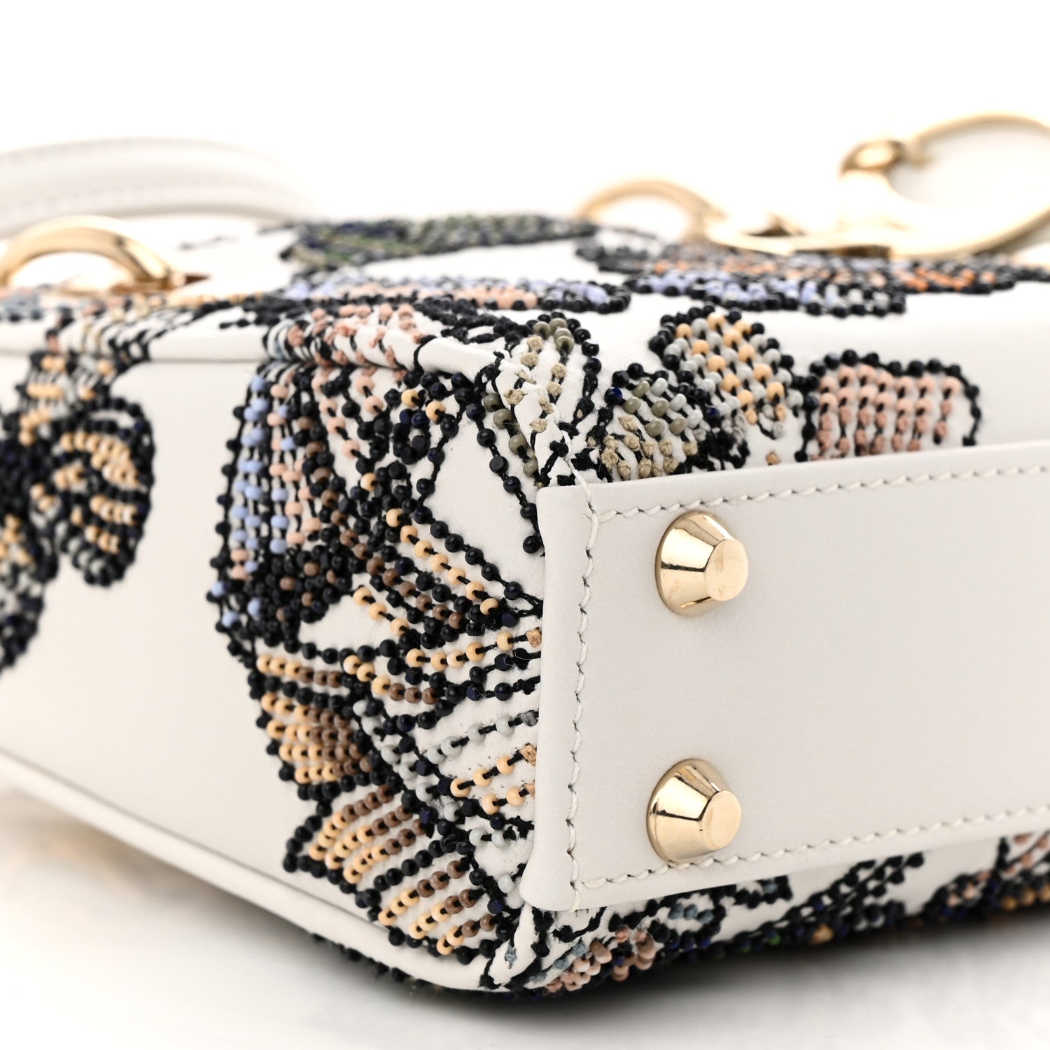 Christian Dior Toile de Jouy Mexico Motif Microbead Embroidered Micro Lady Dior Multicolor 9 of 10