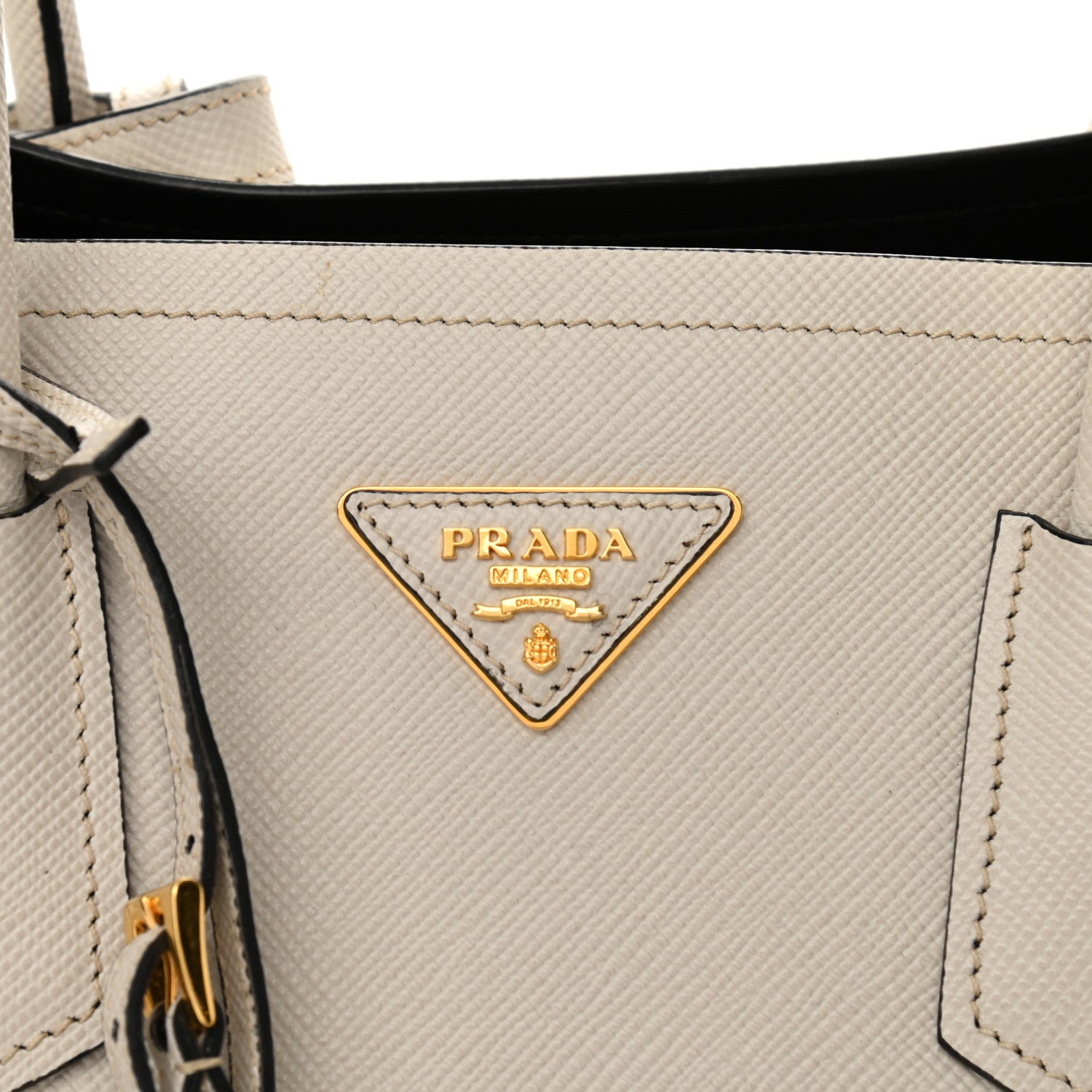 Prada Saffiano Cuir Medium Double Bag Talco Black 7 of 10
