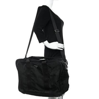 Prada Tessuto Nylon Saffiano Viaggio Carry On Travel Bag Black 2 of 13
