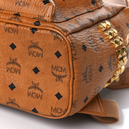 MCM Visetos Small Side Stud Stark Backpack Cognac 9 of 10
