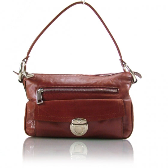 Leather Small Hobo Red