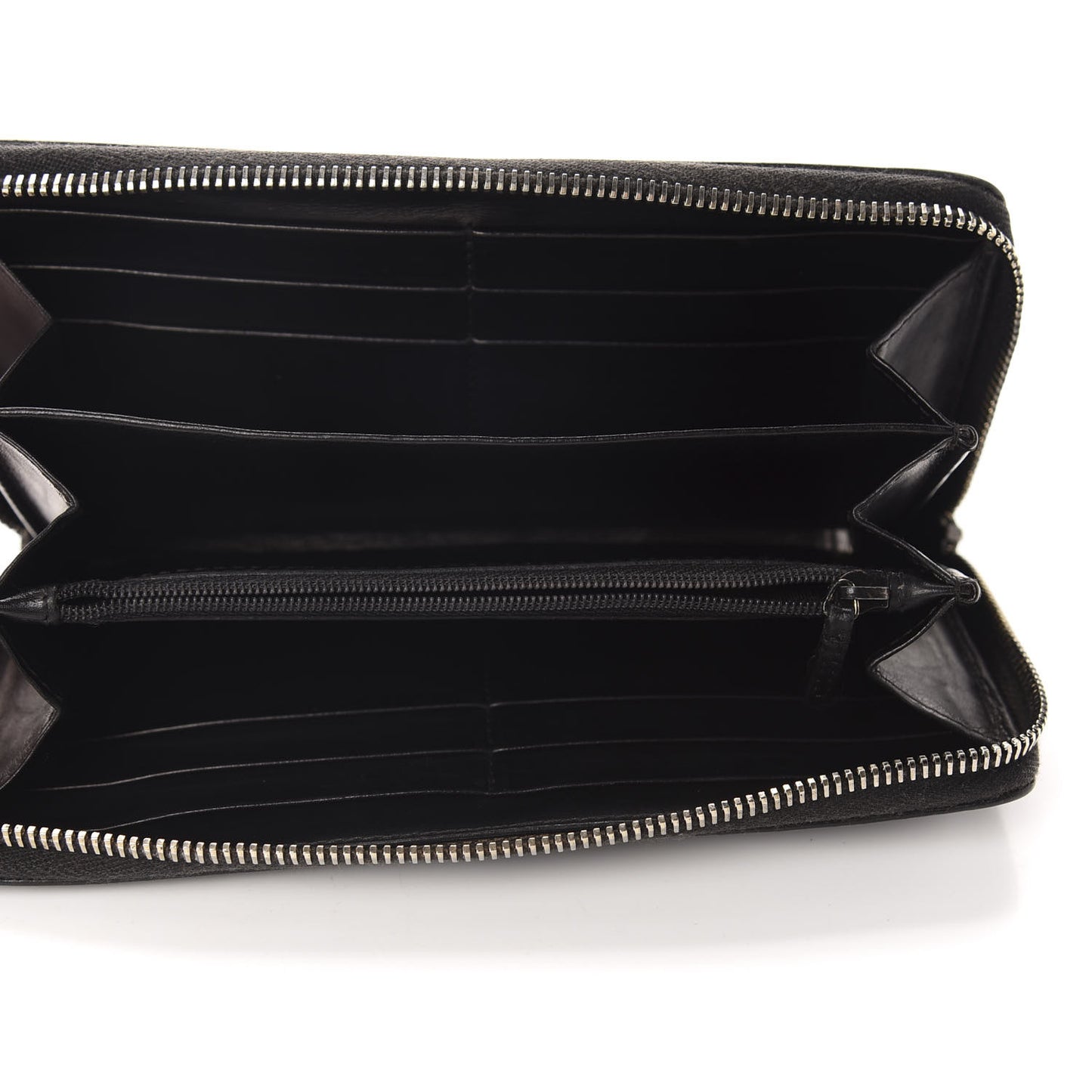 Guccissima Large Twins Zip Around Wallet Black
