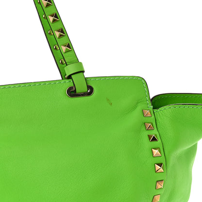 Valentino Garavani Vitello Medium Rockstud Tote Green Fluo 14 of 18