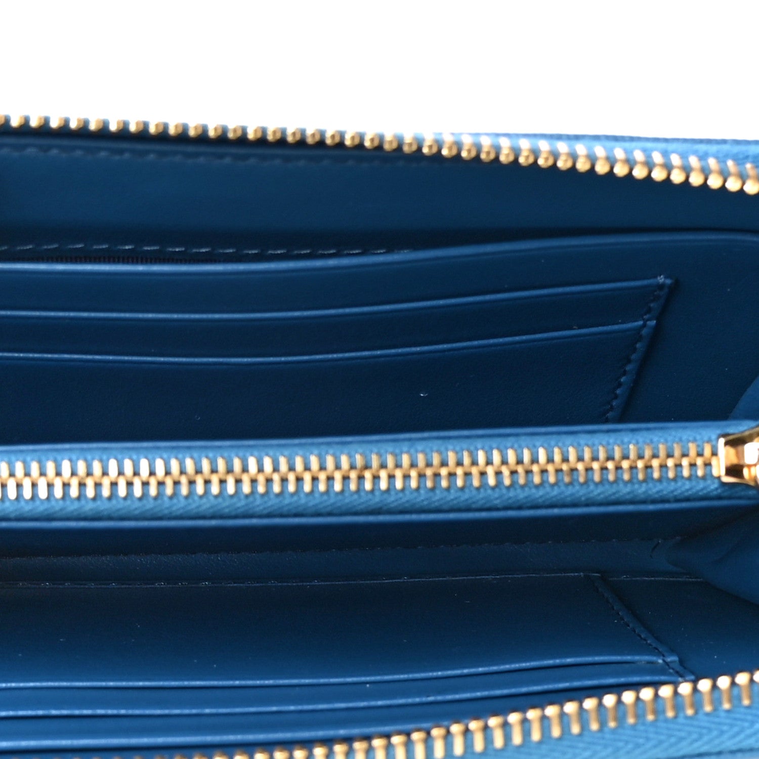 Prada Vitello Move Compact Zip Around Wallet Cobalto 8 of 8