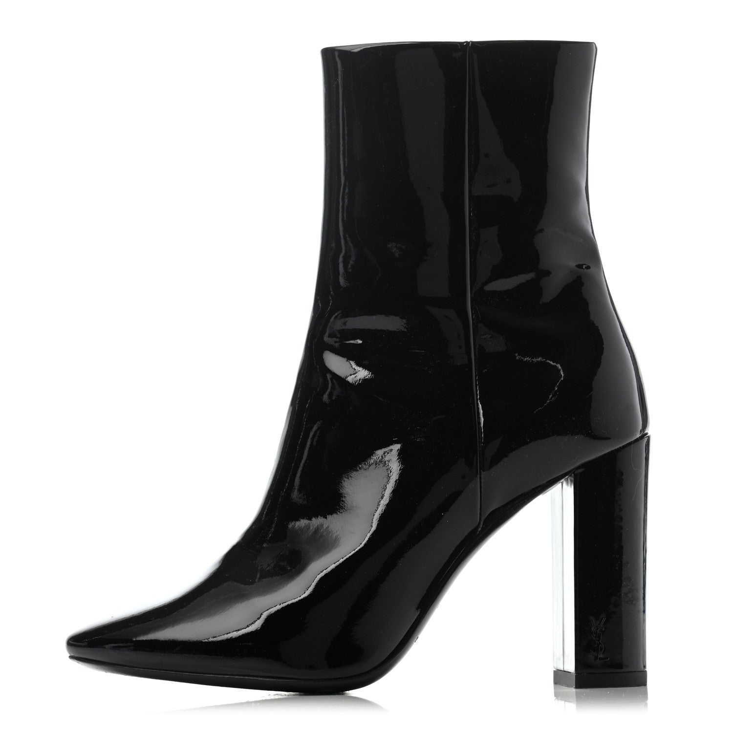 Saint Laurent Patent Loulou 95 Ankle Zip Boot 36.5 Black 1 of 8